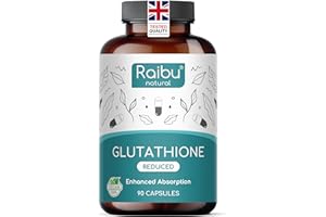 RAIBU Glutathione Reduced - 98% Highly Purified - L Glutathione Supplement with NAC, Alpha Lipoic Acid & L-Glycine - Antioxidant Support - from Fermentation, Non-GMO - 900 mg per Serving, 90 Vegan Capsules