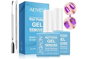 VXHDAG Nail Polish Remover(2 Pack),rimuove lo smalto professionale in 3-5 min per unghie naturali,in gel,scolpite,in modo facile e veloce,senza danneggiare le unghie con 2 pezzi di strumenti,15.0 gr