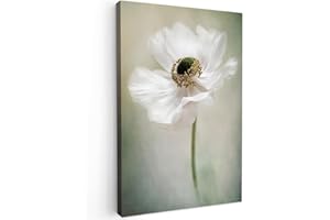 MuchoWow© Laminas Cuadros de Salon para Dormitorio 80x120 cm Lienzos Decoración Pared Cuadro Habitacion Decoracion Flores - Naturaleza - Blanco