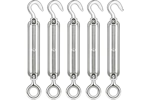 CHRORINE 5 piezas tensor de alambre M5 tensor ajustable de acero inoxidable gancho ojo cuerda cable tensión