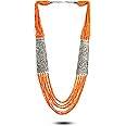 YouBella Fashion Jewellery Antique German Silver Oxidised Plated Tribal Cotton Thread Jewellery Necklace Earring Set for Women & Girls.(Valentine Gift Special).
