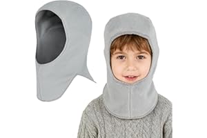 QKURT 1PCS Toddler Winter Warm Balaclava, Children Thermal Windproof Hat Warm Knit Cap Scarf Kids Solid Color Knitted Beanie Hat Snood Neck Warmer Winter Knitted Balaclava Beanie Aged 1-4