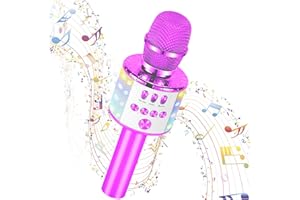 Kussla Microphone for Kids Adults Wireless Microphones, Karaoke Microphones Bluetooth Microphone HI-FI Sound, Karaoke Mic Speaker Singing Machine Home KTV Compatible App Android IOS