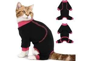 DENTRUN Cat Surgery Recovery Suit Cat Post Surgery Suit Cat Clothes for Cats Only Kitten Clothes Cat Onesie Cat Outfit E-Collar Alternative Cat Jumpers Lost Hair Removable Breathable