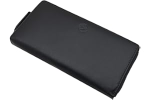 myledershop Duży damski portfel z bydlęcej skóry nappa/portmonetka / portmonetka / portfel z ochroną RFID i NFC, czarny, Einheitsgröße, Nowoczesny