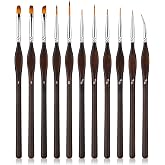 Quelcc 11 Pieces Acrylic Paint Brushes, Professional Miniatures Brush, Paint Brush, Premium Fine Detail Brushes for Acrylic,