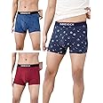DAMENSCH Deo-Cotton Printed Underwear for Men Combo Breathable Inner for Men Cotton Trunks for Men Pack No-Marks Waistband Mens Underwear Moisture Wicking Underwear Pack of 3