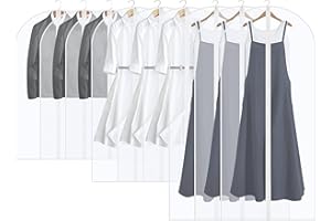 SANDIYAGO 15 Stück Transparente Kleidersäcke Kleiderhüllen Abdeckung staubdicht Kleidersäcke mit Reißverschluss Jacke Mantel Kleider Abendkleider Anzug Schutz Kleiderhulle Anzug Schutzhülle