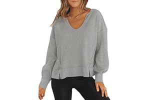 Dokotoo Womens Sweatshirt Casual Long Sleeve Crewneck Lightweight Solid Pullover Sweatshirts Loose Tops S-XXL