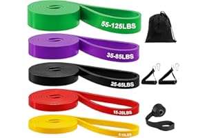 Zyluniy Elastici Fitness di 5 Livelli di Resistenza, Elastici Palestra per Allenamento Stretching Powerlifting Resistenza, Fitness con Ancoraggio Porta, Maniglie e Cover Protettiva