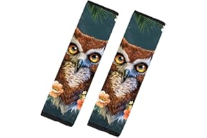 Coloranimal Universal Auto Sicherheitsgurt mit Eulen-Motiv, kratzfeste Schultergurte, Gurtkissen, Polster, 2-teiliges Set für Schulranzen, Rucksack, Erwachsene und Kinder