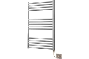 Greenedhouse 400w x 800h Electric Straight Heated Chrome Towel Rail