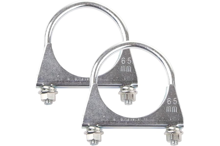 2 Pcs 65mm Exhaust Clamp, Heavy Duty Exhaust Clamps U Clamps, Special Clamp for Exhaust Pipe U-Shaped Galvanized Pipe Clamp, Exhaust U Bolts for 65mm Diameter Exhaust Tail Pipe Clamps