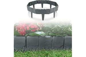 YANHUA Bordure Jardin Exterieur Pierre, Bordure Jardin Plastique, Gris Bordure Jardin, 10 Pcs Bordure Pelouse 2.5m