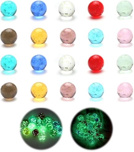 Decoration Maison Colorée Billes Lumineuses HIQE-FL - 50 Pièces Phosphorescentes, 10 Couleurs | Brillent Dans Le Noir, Jeu & Décoration Des Billes