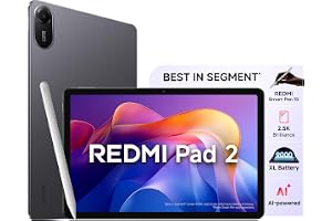 Redmi Pad 2 Wi-Fi + Cellular Smart Pen 1S, 27.94cm(11") Model, 2.5K Sharp & Clear Display, 8GB, 256GB, All Day & More 9000mAh Battery, AI-Enabled, Dolby Atmos, HyperOS 2, Graphite Grey
