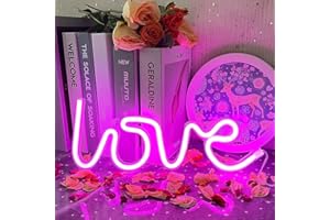 UEXNKJ-Y LED Love Enseigne au Néon Rose Néon Lumières Neon Love Sign Decor Light USB ou Batterie LED Neon pour Chambre de Fille Light Up Neon Sign pour la Sain Valentin Mariage