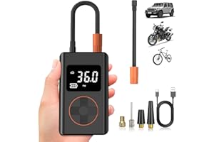 WYRIAZA Portable Compresor Aire Portátil 150PSI Inflador Ruedas Coche 10000mAh Hinchador Ruedas Mini Compresor Aire Pequeño Bicicleta