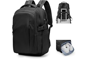 WEPLAN Mochila Viaje Cabina Avion 45x36x20 para Easyjet Mochila Cabina Avion 40x20x25 Ryanair Equipaje de Mano Impermeable Mujer Mochila para Portatil Travel Backpack Casual de Viaje Daypack,Negro