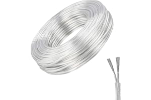 KingYH 10 M Cable Eléctrico Transparente 2 Núcleos 0,75 mm² Cable Flexible PVC Alambre de Cobre de Alta Resistencia la Temperatura Cable de Alimentación para Uso en Condiciones Secas Electrodomésticos