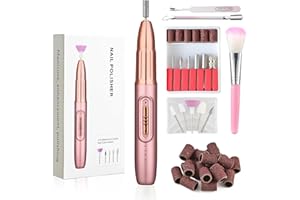 OKYUK Electric Nail Drill Cordless, 13 in 1 Nail Kit, 5 Speeds Portable Nail File, Electric Nail Files for Acrylic, Hard Skin, Gel Nails, Nail Art DIY, Nail Drill Cuticle Remover Tool Set (Pink)