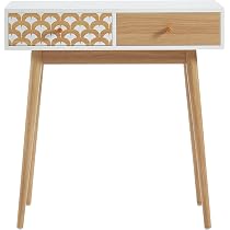 Table De Chevet Capucine Vert Olive & Chêne - 40x33x49cm | 1 Tiroir + Niche