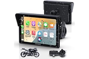 APHQUA 522 CarPlay Moto Pantalla Táctil Impermeable de 5 Pulgadas, CarPlay y Android Auto Inalámbricos, Bluetooth, Navegación GPS, Siri y Asistente de G00gle