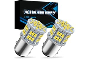 Xnourney 1157 Lampadina LED Freno, 12V-24V 54SMD 1157 7528 2357 2057 BAY15D Lampadina LED di Ricambio per Coda Freno Corsa Parcheggio Luce di Backup per Auto Camper Rimorchio Barca, Bianca, 2 PZ