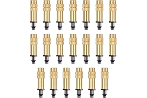 HUAZIZ 20 Stück Messing Nebeldüsen, Einstellbare Kupferzerstäubungsdüse Tropfbewässerungssprüher 4/7 mm Zerstäubungsmikrosprinkler Gartenkühlung Bewässerungsausrüstung für Rasengemüsegewächshaus