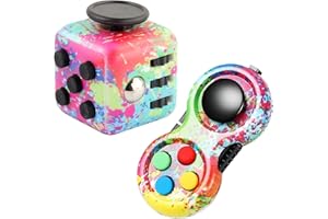 MPQDFG 2 Stück Anti-Stress-Würfelspielzeug, Zum Stressabbau Bei Verspannungen, Zappelnder Pad-Controller, Adhs-Autistische Kinder Hinzufügen (Farbe)