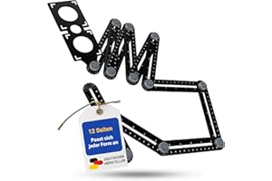 ‎KARL DAHM Karl Dahm® Winkelschablone, 12-seitiges Multi-Winkel Messlineal, Vorlagen-Schablone, Aluminiumlegierung, Vielseitig & Robust, Ideal für Fliesenleger, Holz- & Bauarbeiten - 12194