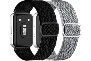 Nigaee 2 Pack Nylon Straps Compatible for Samsung Galaxy Fit 3 Strap, Stretchy Adjustable Fabric Breathable Replacement Straps Compatible with Samsung Galaxy Fit 3