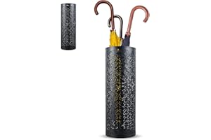 PCAPZZ Metal Umbrella Holder Umbrella Stand for Hallway Free Standing Umbrella Storage Bin Multipurpose Walking Stick Holder Umbrella Bucket for Umbrella Cane Wrapping Paper Entryway Home Hotel Office(Black)