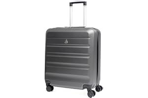 Aerolite 56x45x25cm British Airways Jet2 & easyJet Upgrade Maximum Allowance Large Lightweight 8 Wheel Carry On Hand Cabin Luggage Bag Suitcase 56x45x25 with TSA Approved Lock Charcoal Grey