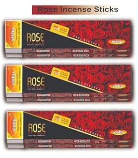 SP Vishu Gulab Agarbatti Sticks | Classic Rose Incense Sticks | Natural Agarbatti for Aromatic Environment Sticks, Pack of 6 (70 Sticks in Each)