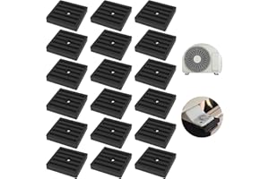 XYVOR 16 Piezas Amortiguadores Goma de Aire Acondicionado, Cojín de Choque para Aire Acondicionado, Amortiguador De Vibraciones Para Aire Acondicionado, para la Unidad Exterior del Aire Acondicionado, Negro