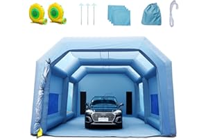 VEVOR Cabine de Peinture Gonflable 10x6x4 m Tente Peinture Gonflable Automobile en Tissu Oxford 210D avec Système de Filtration 2 Souffleurs Station de Travail pour Pose de Peinture Atelier Garage
