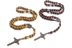 beejune 2 Stück Rosenkranz Kette, Orthodoxes Kreuz, Rosenkranz Katholisch, Jesus Kette, Jesus Kreuz, Gebetskette, Rosary Necklace, Für Katholische Christen Religiöse Kommunion, Taufe, Messe, Bibel