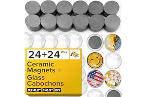 X-BET MAGNET Imanes Fuertes Cerámica - Imán Manualidades con Cabujón Cúpula de Vidrio Transparente e Imán Redondo - Imán Ferrita - Imanes Potentes Pequeños - Imanes Pizarra Magnética - Imanes Circulares