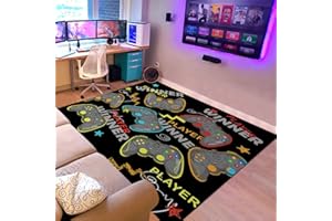 Keivvsh Gamer Rugs for Boys Teens Kids Gaming Carpets All Saints' Day Gift for Kids Living Room Gamepad Area rug Home Decor Non-Slip Crystal Floor Polyester Gamer Decor Doormats - 40"x60"in
