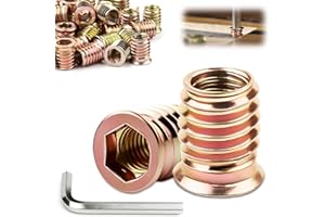 TXXATX Threaded Inserts for Wood M8x20 mm Insert Nuts 25 PCS Zinc Plated Furniture Hex Socket Nuts Drive Screws for Wooden Furniture, Shelves, Workbenches, Garden Furniture