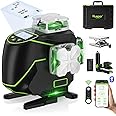 4d Laser Level, Huepar S04CG 4 x 360 Cross Lines Remote Control, LCD Screen Angle Display, Self Leveling Green Laser Level, 10m ± 3mm, IP54, Hand Carry Case 2024 New Version