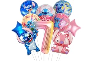 TYDEUS Globos Cumpleaños 7 Años, 12 Piezas Globos de 7 Años Cumpleaños, Decoracion Globos Cumpleaños 7 Años,Globos de Aluminio, Globos para Niños Decoración de Fiesta