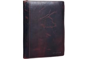 STILORD 'Julius' Portadocumentos de Cuero Estilo Vintage para conferencias Negocios o Trabajo Carpeta Organizador o clasificador DIN A4 de Piel auténtica, Color:Kara - marrón