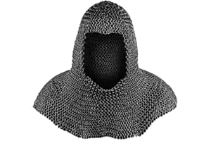 ADVIK ENTERPRISES Richard Cagoule en cotte de mailles noircies pour Hauberk Medieval Knight Coif