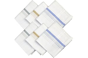 Namaste Trends Men's Handkerchiefs 100% Soft Cotton Pocket Square Hankies 6 Pack