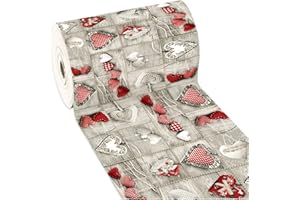 emmevi Tappeto Cucina Shabby Chic Antimacchia Retro Antiscivolo Passatoia Varie Misure Multiuso Bagno Cuori mod.MENDY dis.7 50x190