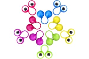 Rmeet Occhi da Dito,30 Pack Occhio Dito Marionette in 5 Colori Burattini da Dito Occhi per Bambini Eye Finger Puppets Occhio su Anelli Giocattoli