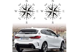 TOMALL 2 Piezas 15 cm Pegatinas de brújula Calcomanías Gráficas de Brújula para Capó de Automóvil para SUV Vehículos Todoterreno Cuerpo Puerta Lateral Tronco Vinilo Universal Impermeable (Negro)