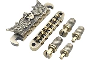 Unxuey 1 Satz Bronzefarbener Rollensaitenreiter für 6-saitige Gitarre, Tune-O-Matic, Steg, Saitenhalter für LP-Elektrogitarre, Ersatzteile